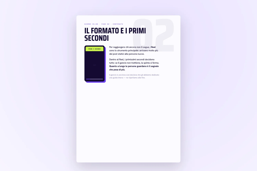 Pagina della fase Contenuto