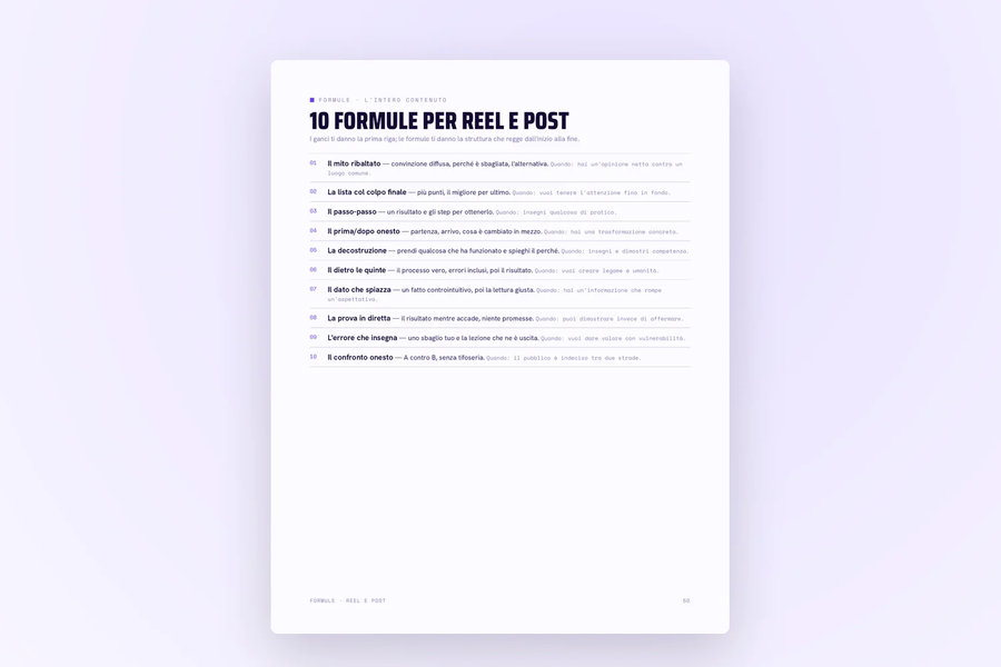 Pagina delle formule