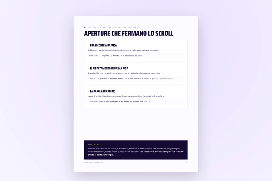 Pagina delle aperture