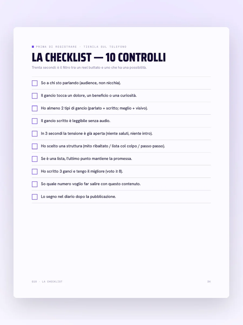 Checklist dei 10 controlli