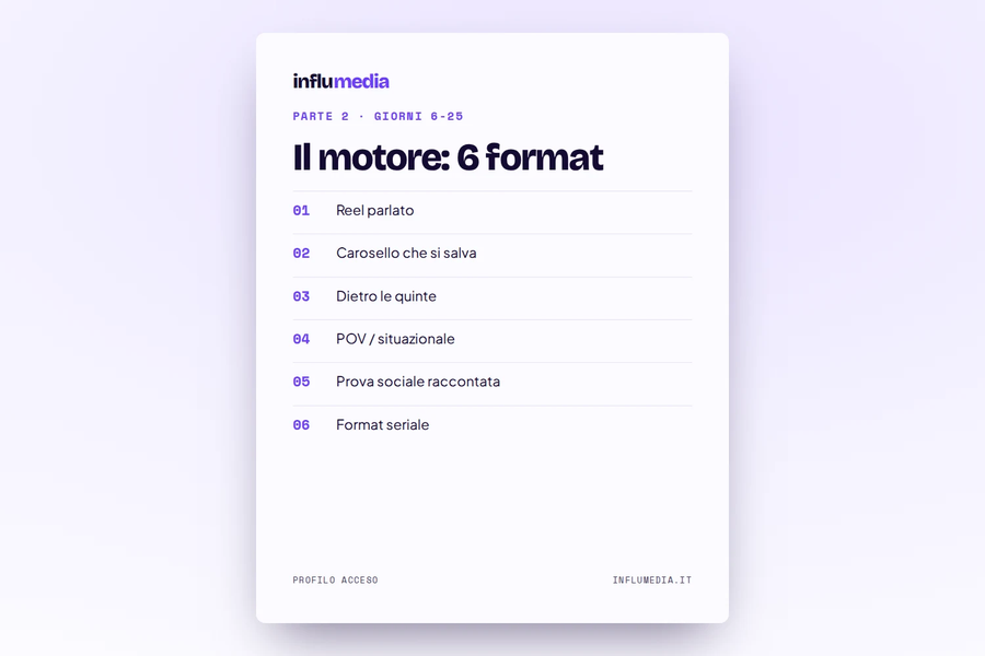 Pagina dei 6 format